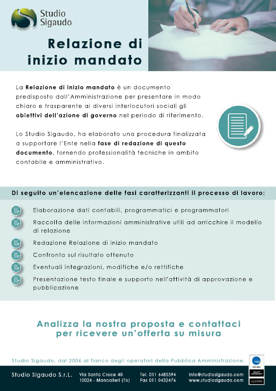 Locandina relazione inizio mandato